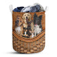 Dog Paw Rattan Texture Love Dog Laundry Basket For Bathroom Bedroom Storage
