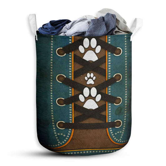 Dog Paw Love Shoes Laundry Basket For Bathroom Bedroom Storage