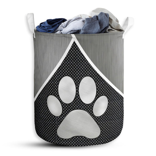 Dog Paw Silver Laundry Basket For Bathroom Bedroom Storage