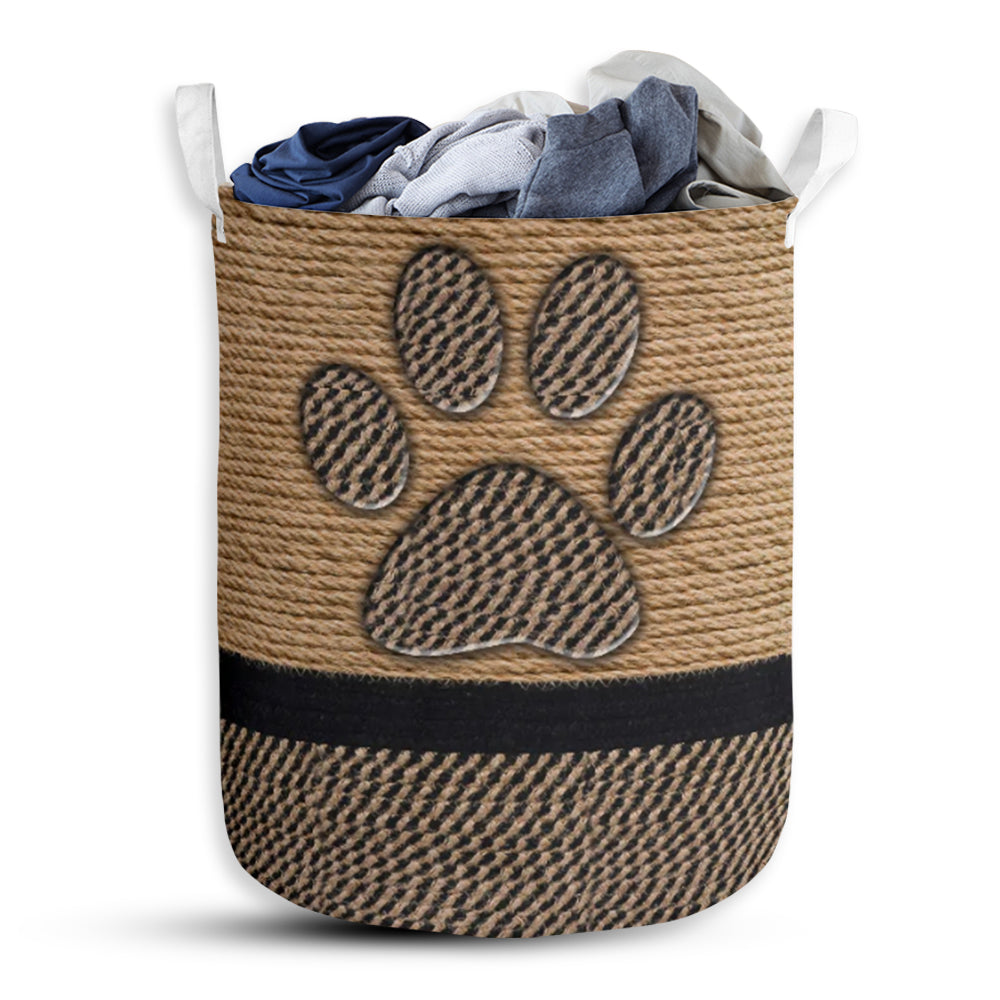 Dog Paw Rope Wallpaper Laundry Basket For Bathroom Bedroom Storage