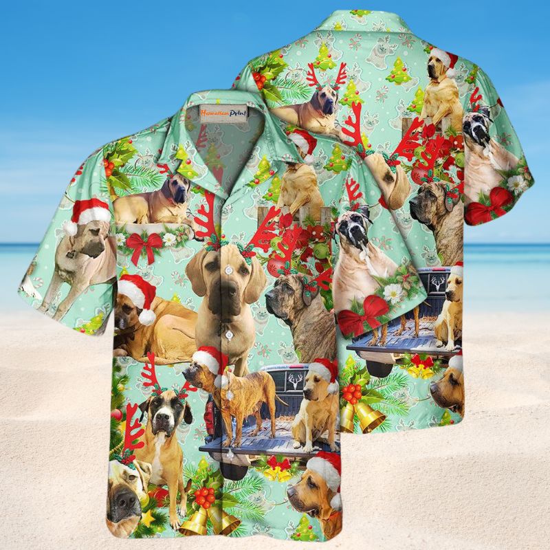 Festive Cute Dogs Christmas Hawaiian Shirt For Holiday Parties, Tropical Vacations, And Festive Gift Giving