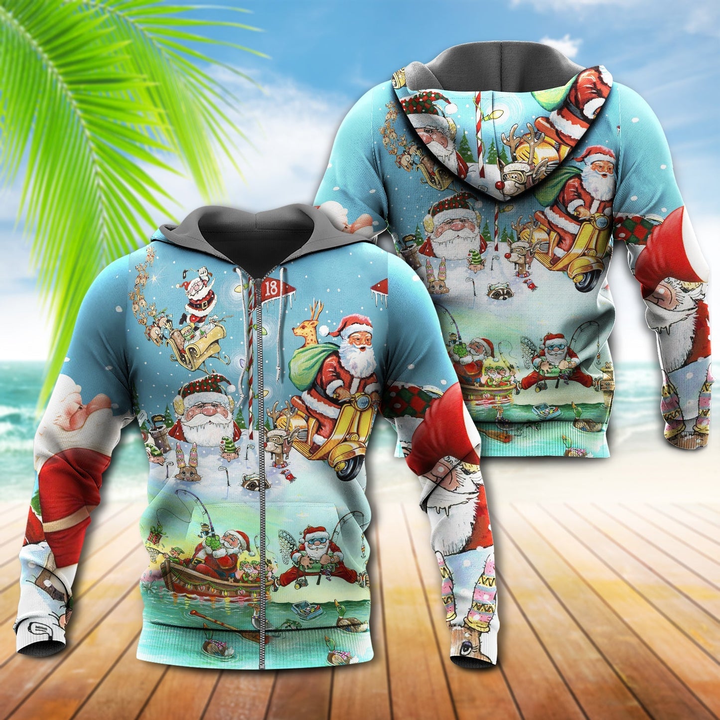 Cute Funny Santa Christmas Hoodie For Festive Celebrations Seasonal Trips And Relaxed Winter Wear
