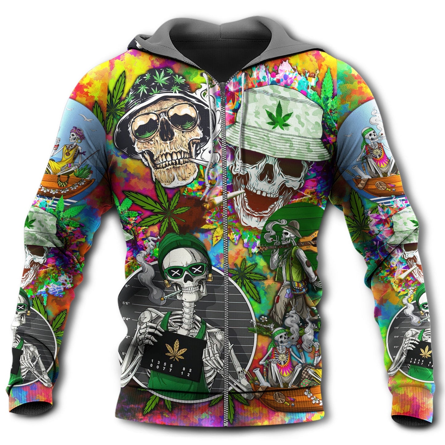 Cute Green Skull Love Hoodie For Dark Artwork Streetwear And Relaxed Everyday Outfits