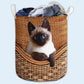 Small Size Cute Cat Laundry Basket For Bathroom Bedroom Storage