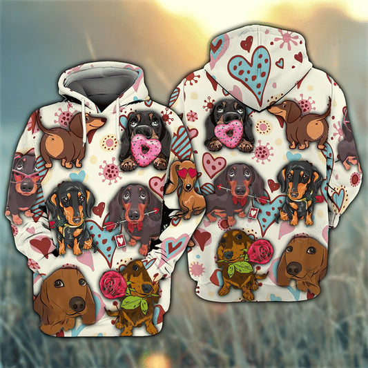 Cute Dachshund Hoodie For Comfortable Daily Outfits Holidays And Casual Wear