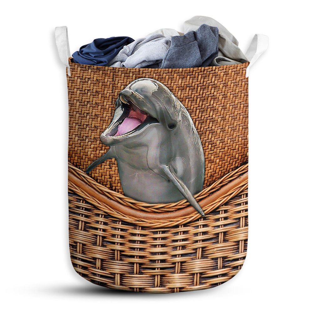 Small Size Cute Dolphin Laundry Basket For Bathroom Bedroom Storage