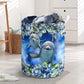 Cute Dolphin Blue Ocean Laundry Basket For Room Home Organizer