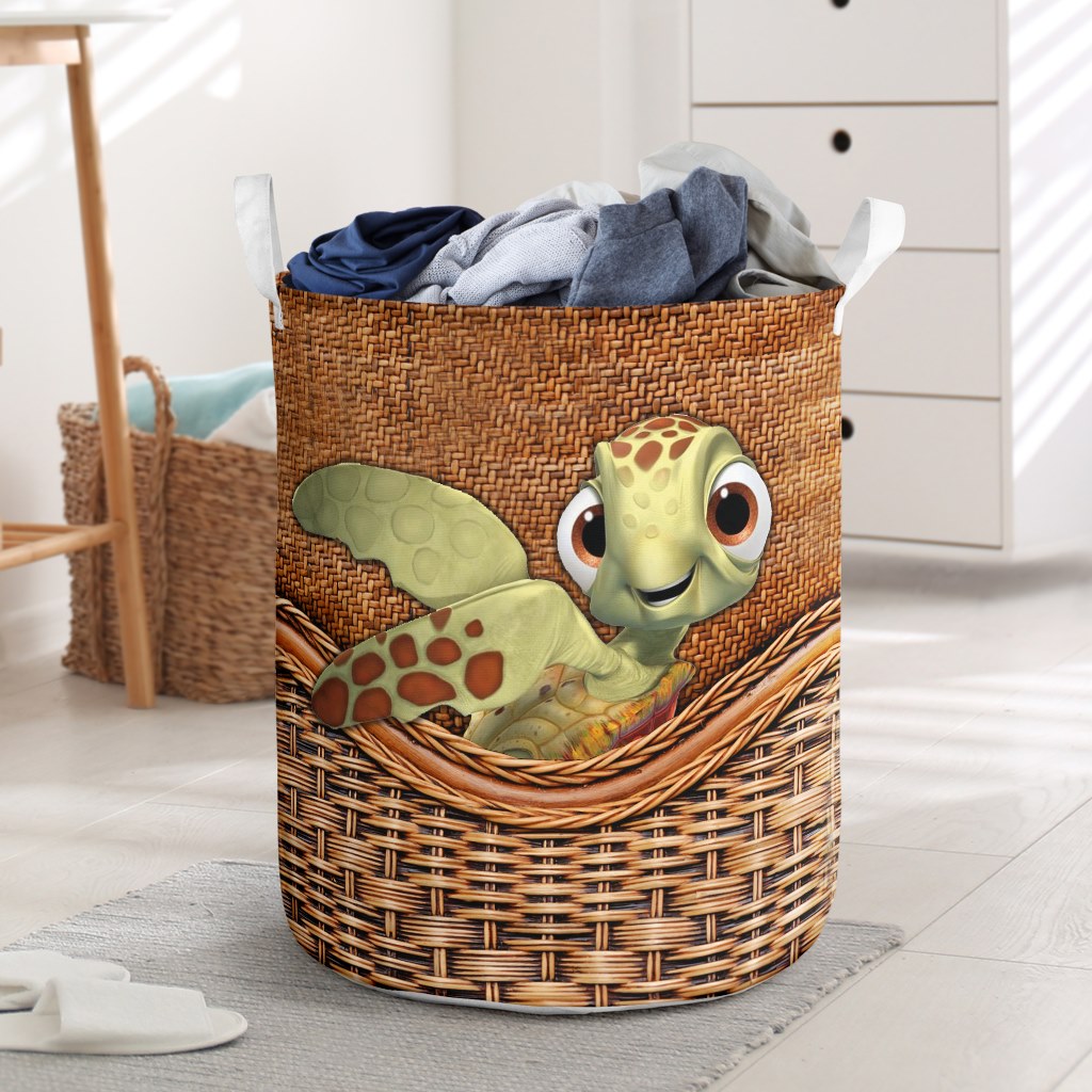 Turtle Cute Laundry Basket For Nursery Dorm And Home Storage