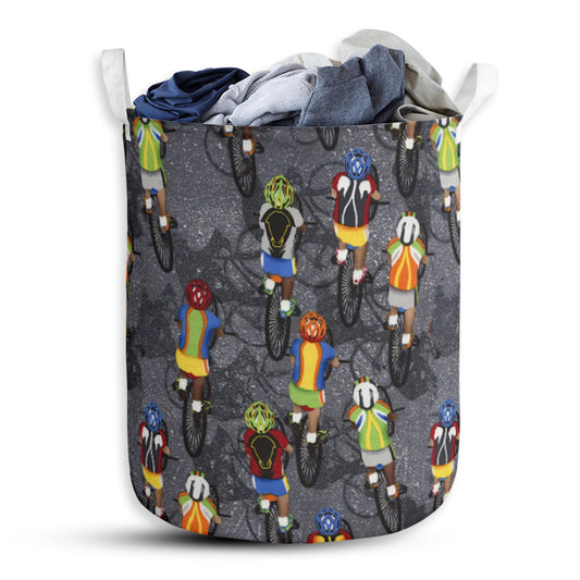 Cycling On Race Lover Laundry Basket For Bathroom Bedroom Storage