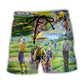 Cycling And Golf Abstract Painting Lover Beach Shorts For Tropical Getaways And Weekend Adventures