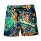 Cycling And Tennis Abstract Painting Lover Beach Shorts Artwork View For Seaside Trips And Casual Style