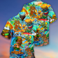 Tiki Aloha Surfing Sunset Hawaiian Shirt Design Detail For Beach Days And Holiday Travel