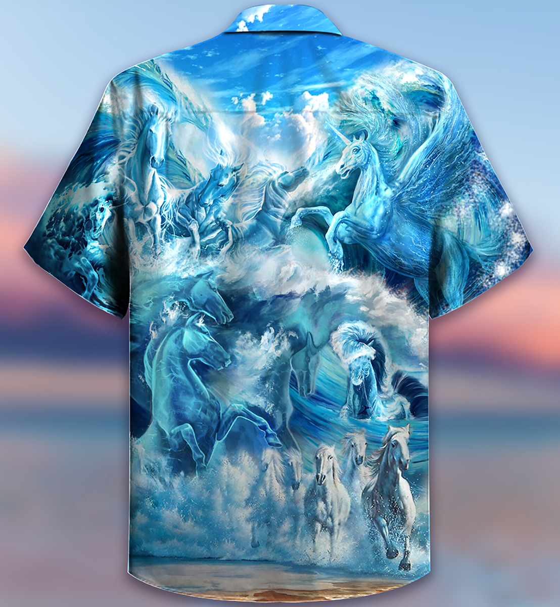 Horse Run Sea Free Souls Hawaiian Shirt Artwork View For Coastal Escapes And Resort Style