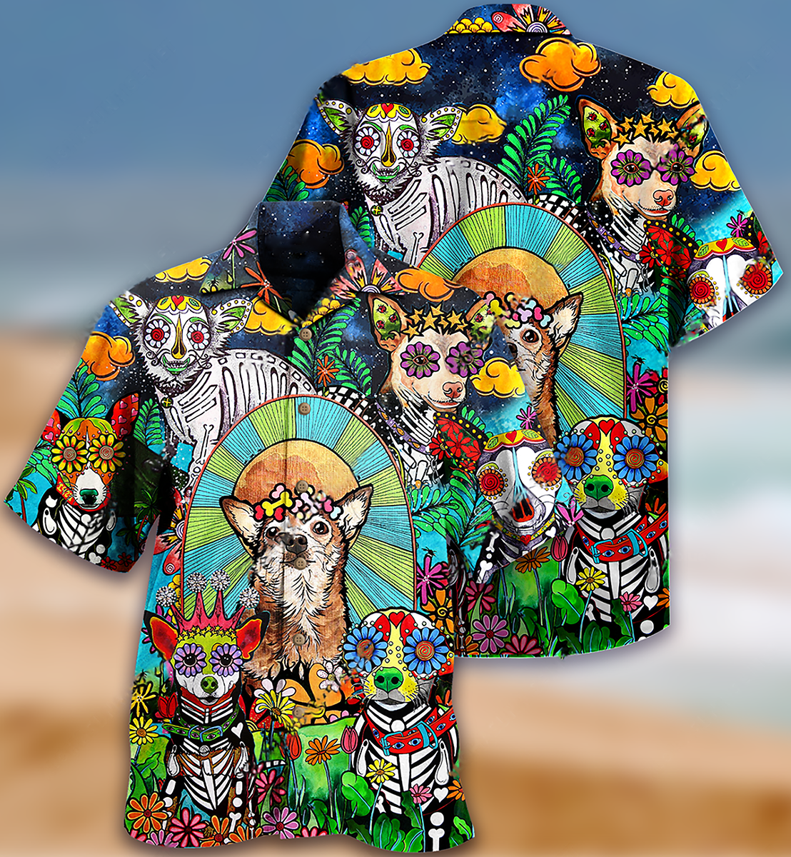 Dog Chihuahua Hawaiian Shirt Pattern View For Lightweight Everyday Style