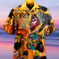 Tropical Black Cat Personalized Photo Hawaiian Shirt Pattern Detail For Beach Days