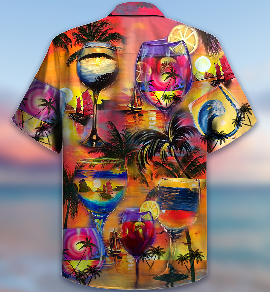 Wine Island Hawaiian Shirt Artwork View For Coastal Escapes And Resort Style