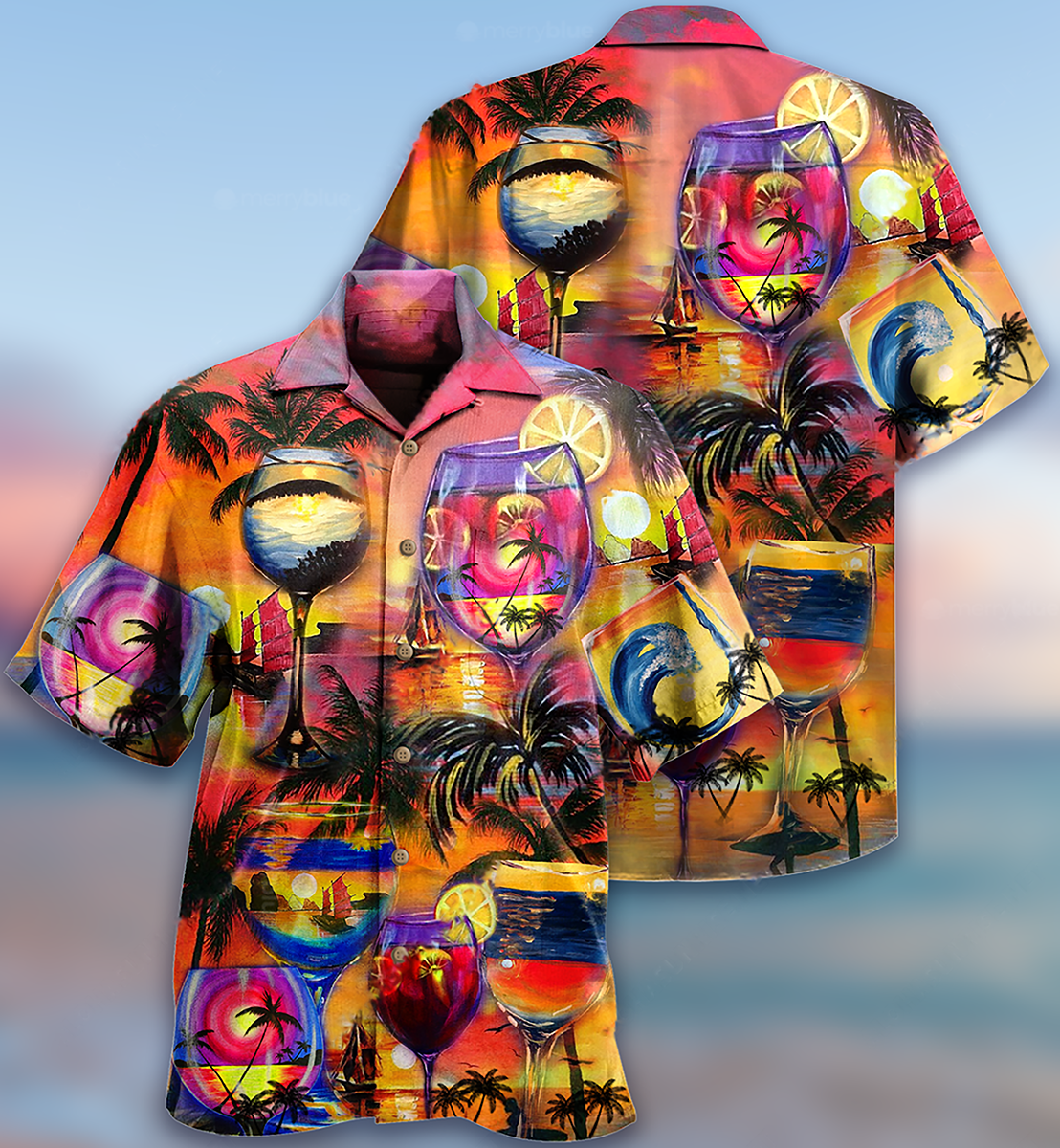 Wine Island Hawaiian Shirt For Summer Events And Casual Outdoor Wear