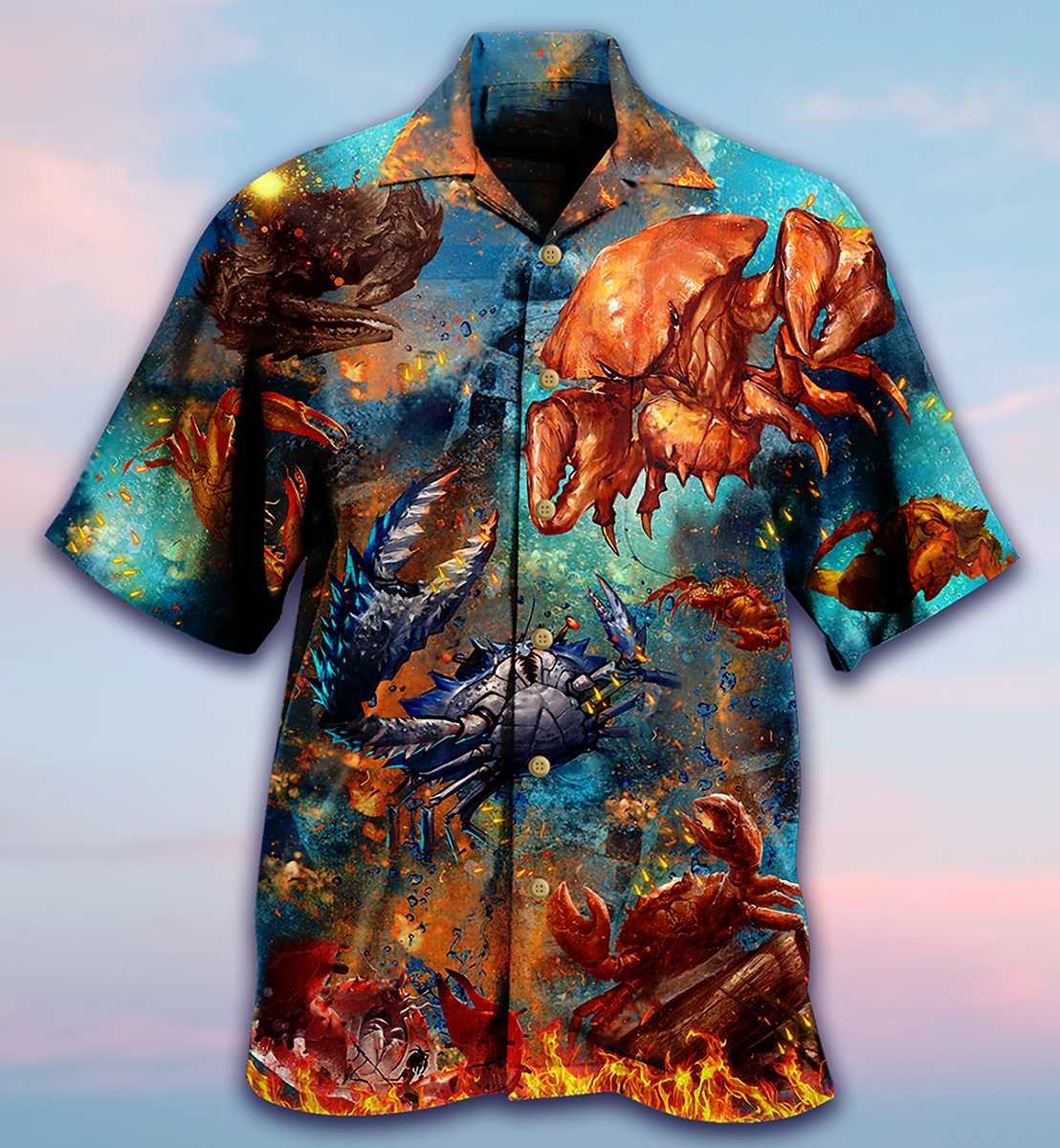 Crab Crackin Ocean Hawaiian Shirt For Beach Parties And Weekend Getaways