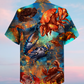 Crab Crackin Ocean Hawaiian Shirt Pattern Detail For Vacation Travel And Daily Wear