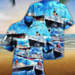 Ship Ocean Sky Hawaiian Shirt For Poolside Relaxation And Sunny Getaways