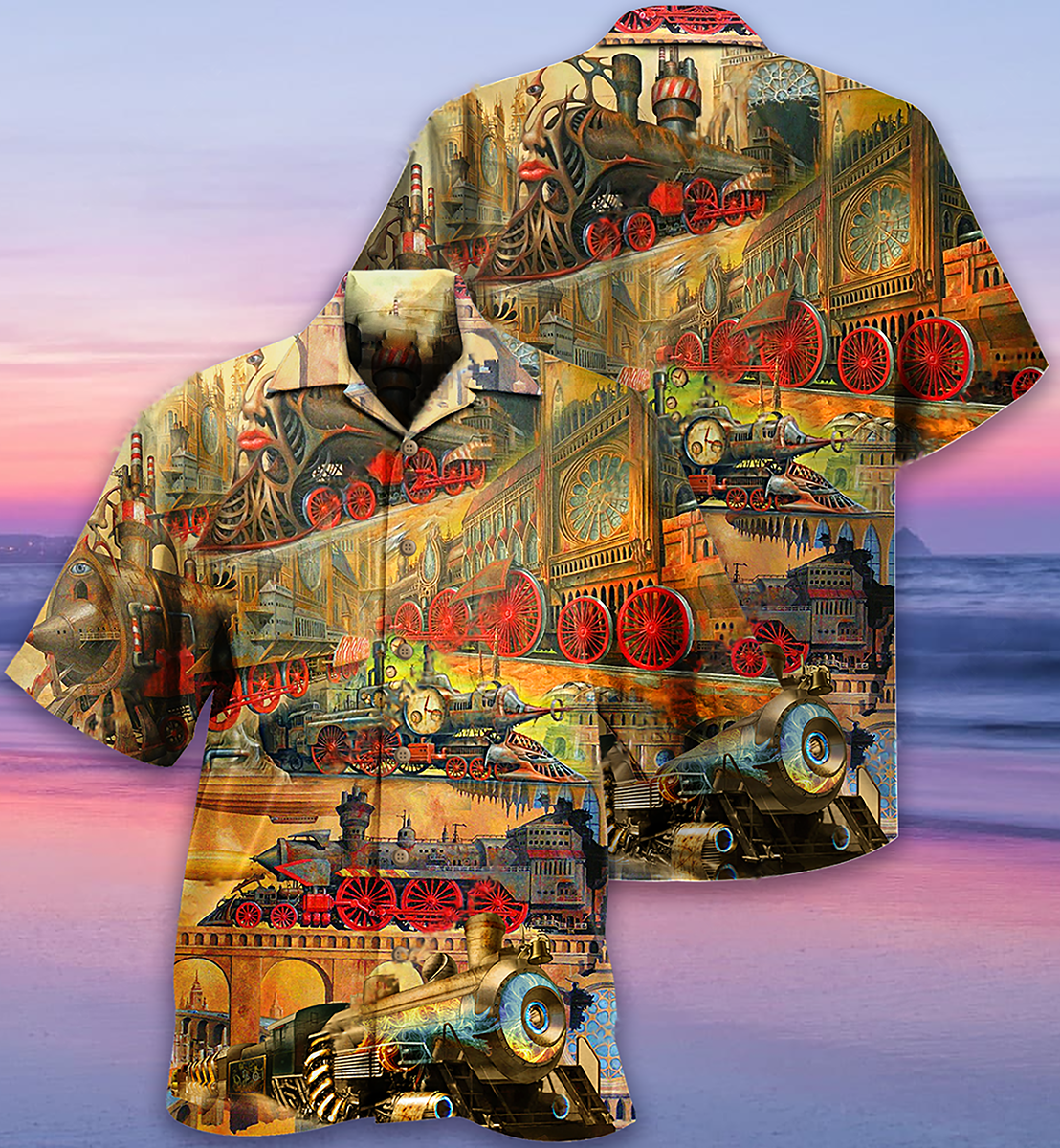 Train Hawaiian Shirt For Summer Vacation And Beach Travel