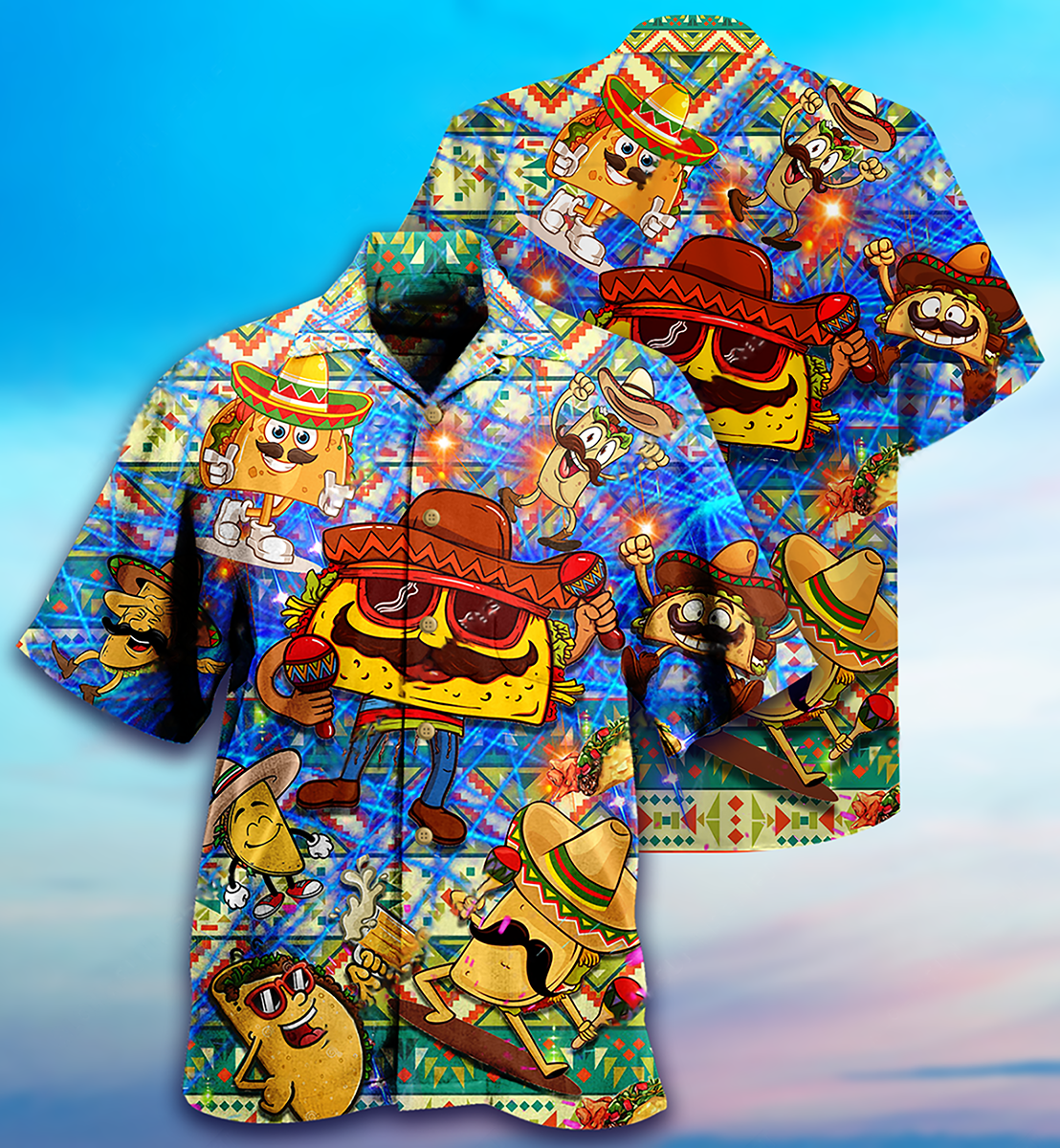Funny Food Taco Bout Awesome Hawaiian Shirt Pattern View For Lightweight Everyday Style