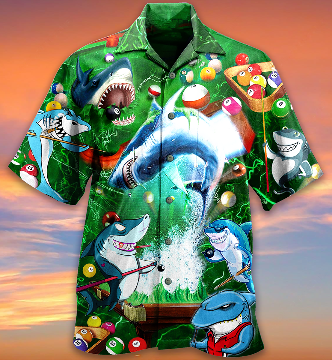 Shark Lots Balls Play Pool Hawaiian Shirt For Vacation Days And Relaxed Coastal Outings