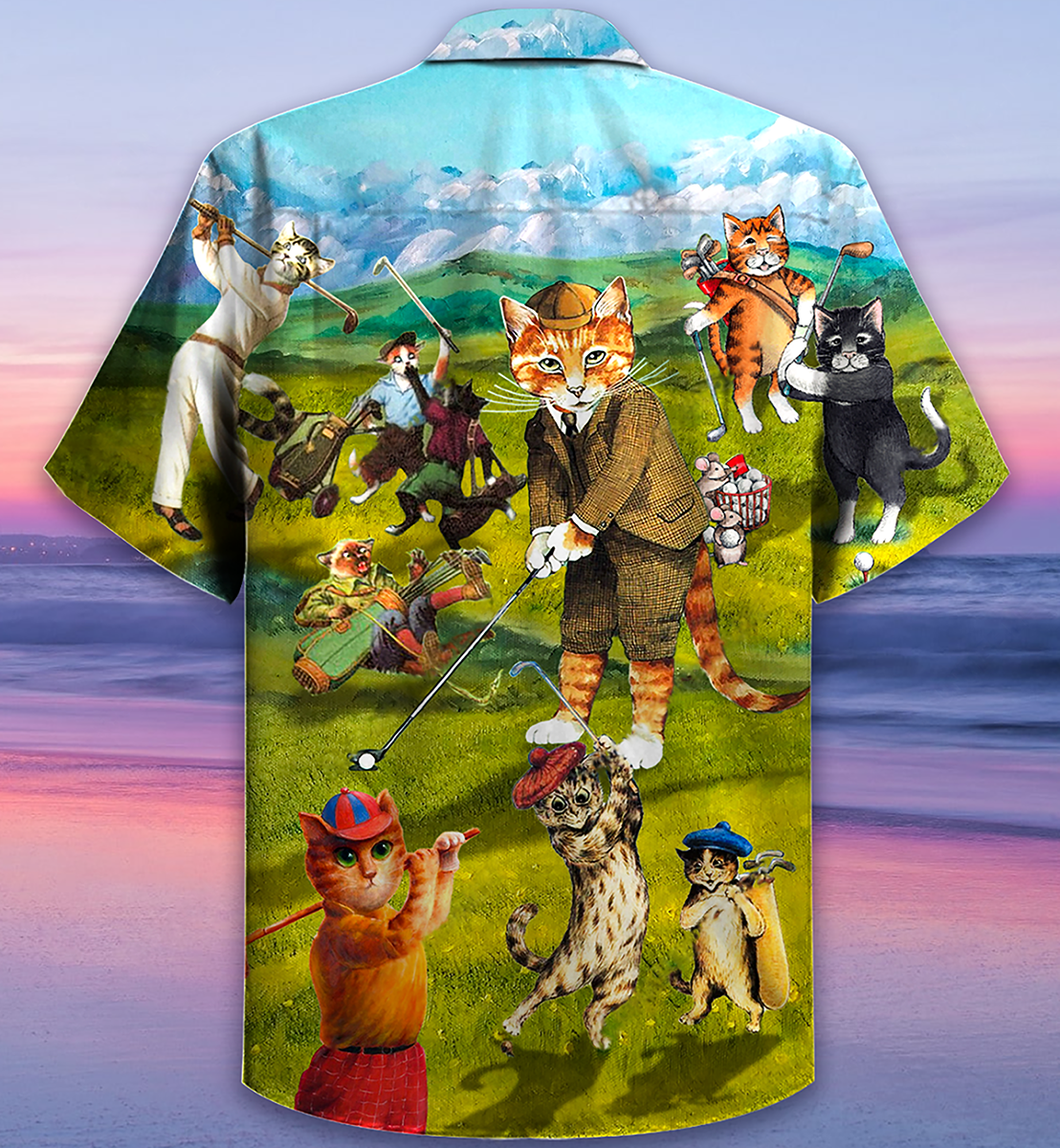 Golf Cats Play Hawaiian Shirt For Summer Events And Casual Outdoor Wear