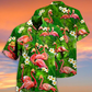 Flamingo Stand Tall Fabulous Hawaiian Shirt Design Detail For Beach Days And Holiday Travel