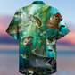 Blue Fishing Worry Less Ocean Hawaiian Shirt Design View For Resort Travel And Thoughtful Gifting