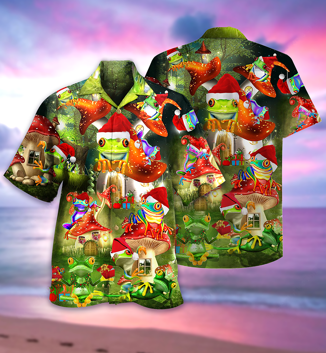 Frog Christmas Hawaiian Shirt For Coastal Adventures And Warm Weather Wear