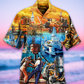 Oil Field Drill Till Squirts Hawaiian Shirt Artwork Detail For Tropical Trips And Casual Outings