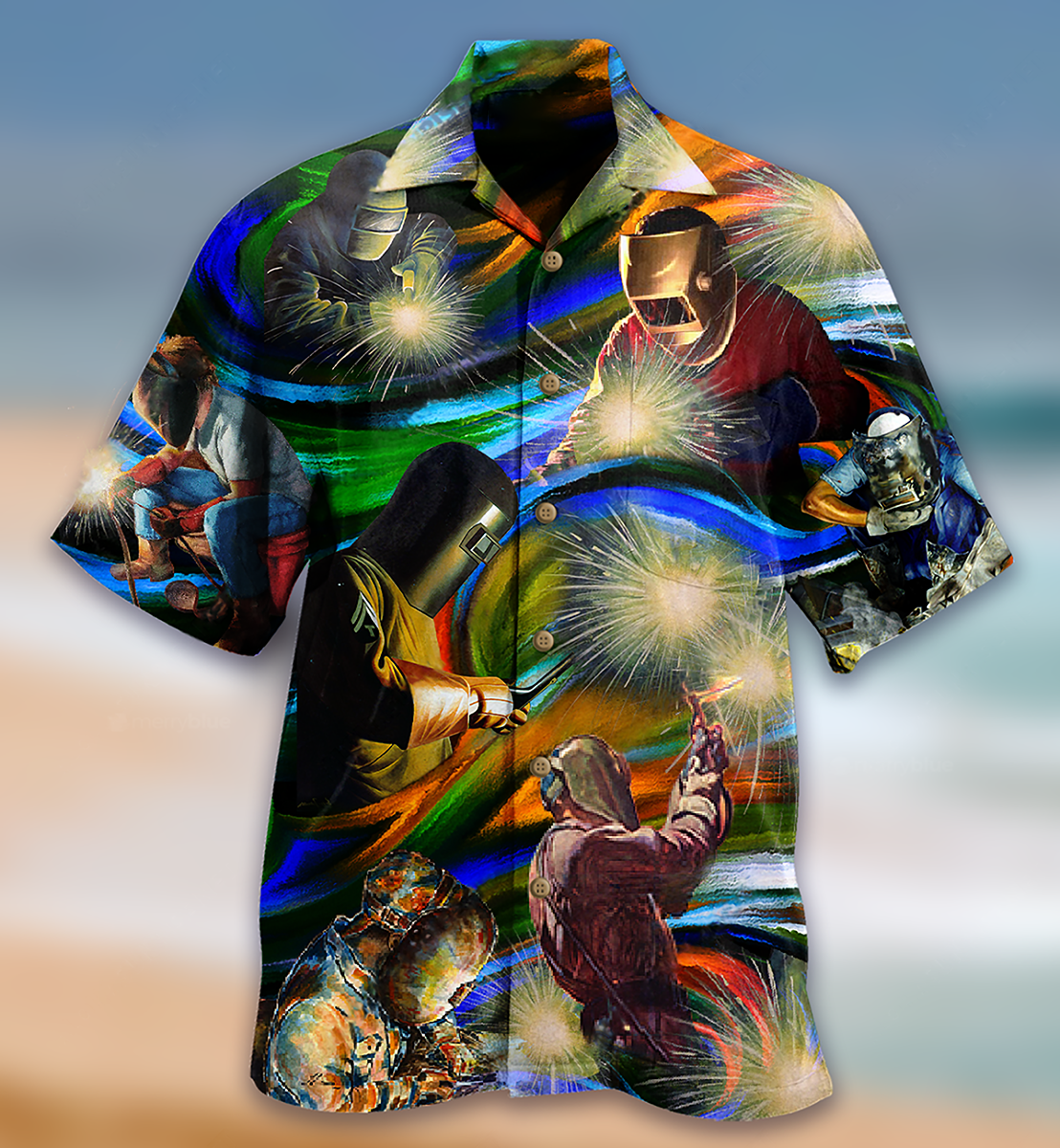 Welder Yes Am Fire Finish Weld Hawaiian Shirt Design Detail For Sunny Adventures And Casual Wear