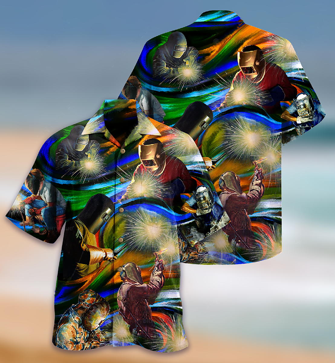 Welder Yes Am Fire Finish Weld Hawaiian Shirt For Summer Vacation And Beach Travel