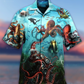 Octopus Giant Diver Hawaiian Shirt Design Detail For Beach Days And Holiday Travel