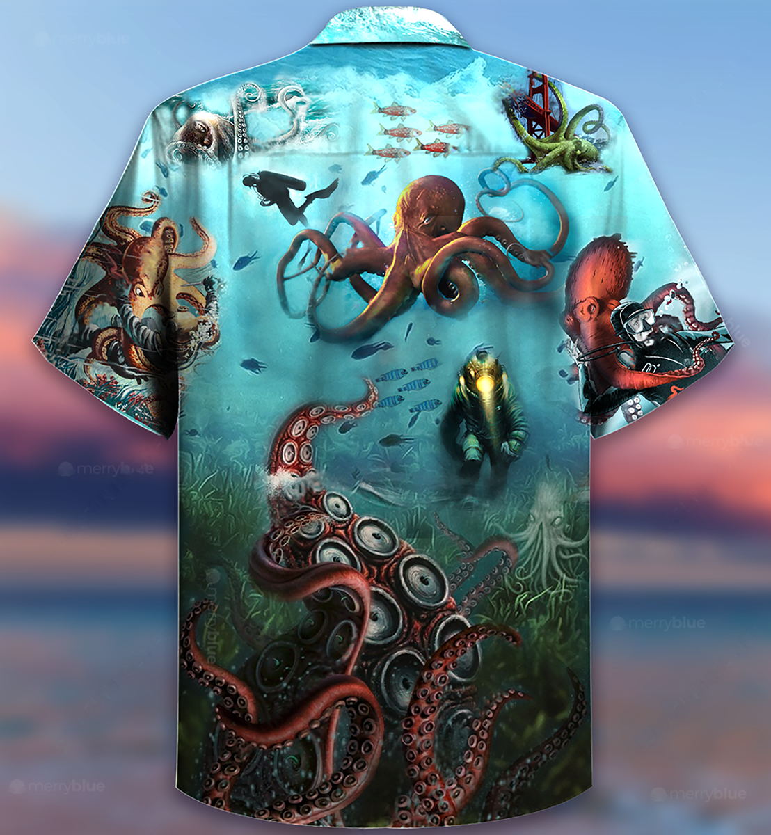 Octopus Giant Diver Hawaiian Shirt For Poolside Relaxation And Sunny Getaways