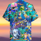 Flute Hawaiian Shirt With Detailed Graphic For Island Holidays Summer Parties And Casual Outdoor Wear