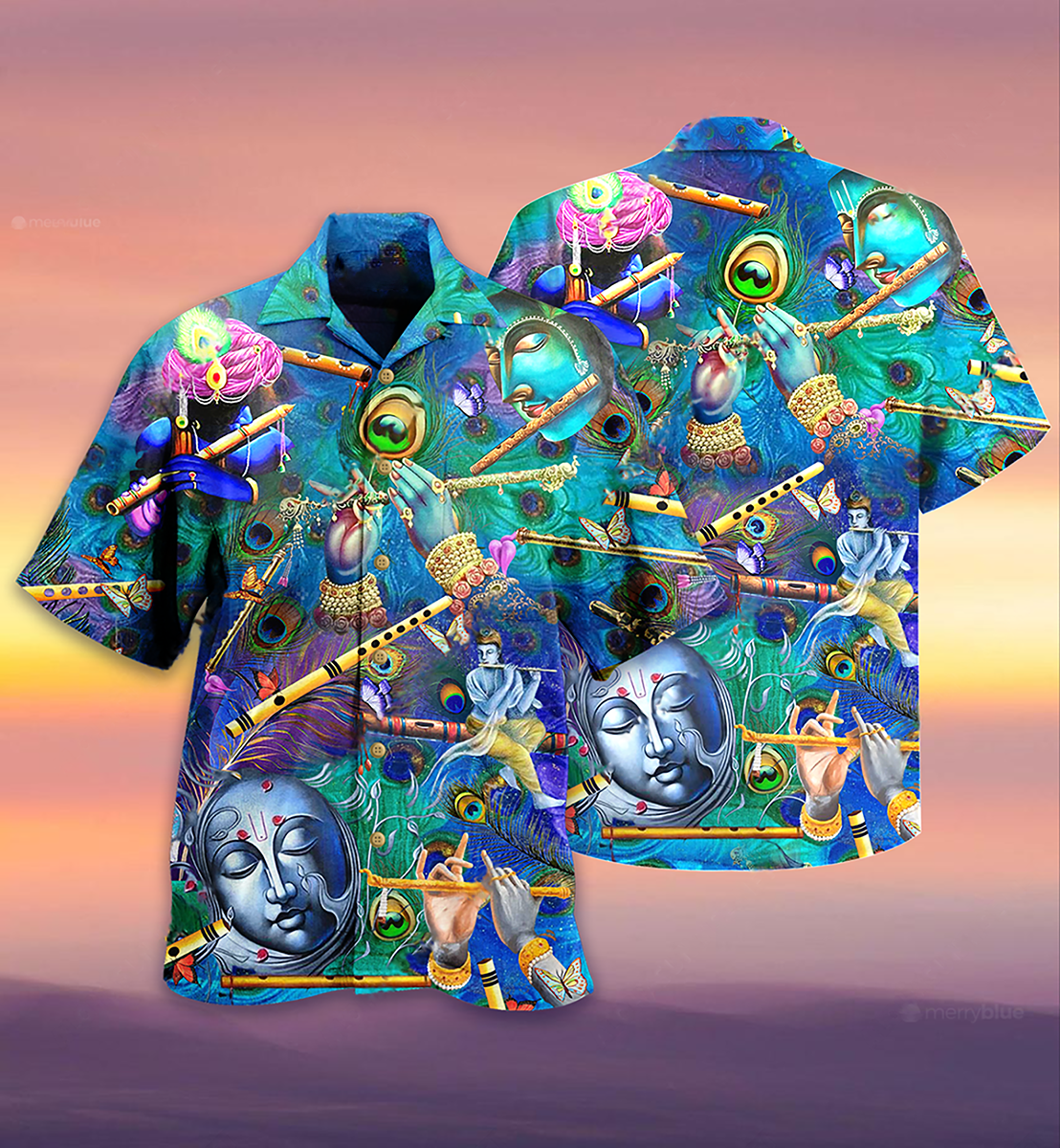Flute Hawaiian Shirt For Island Holidays Summer Parties And Casual Outdoor Wear And Resort Style