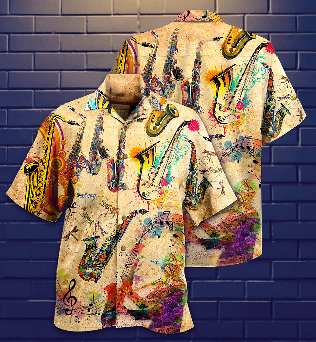 Saxophone Hawaiian Shirt For Summer Travel Coastal Events And Thoughtful Gift Giving And Resort Style