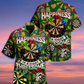 Vintage Green Darts Happiness Hawaiian Shirt Artwork Detail For Resort Trips And Outdoor Activities
