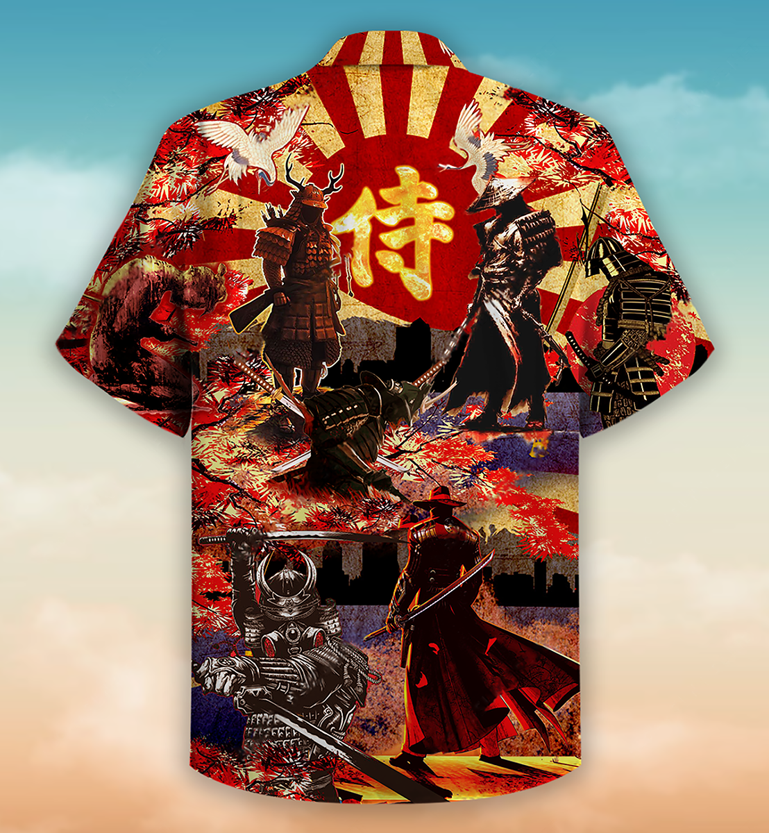 Samurai Fear Death Unlived Hawaiian Shirt Artwork View For Weekend Travel And Beach Style