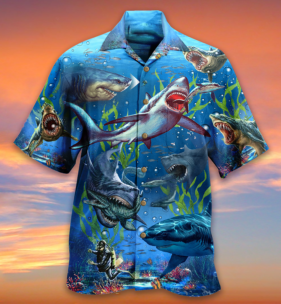 Shark Megalodon Alive Hawaiian Shirt For Resort Getaways And Comfortable Summer Activities