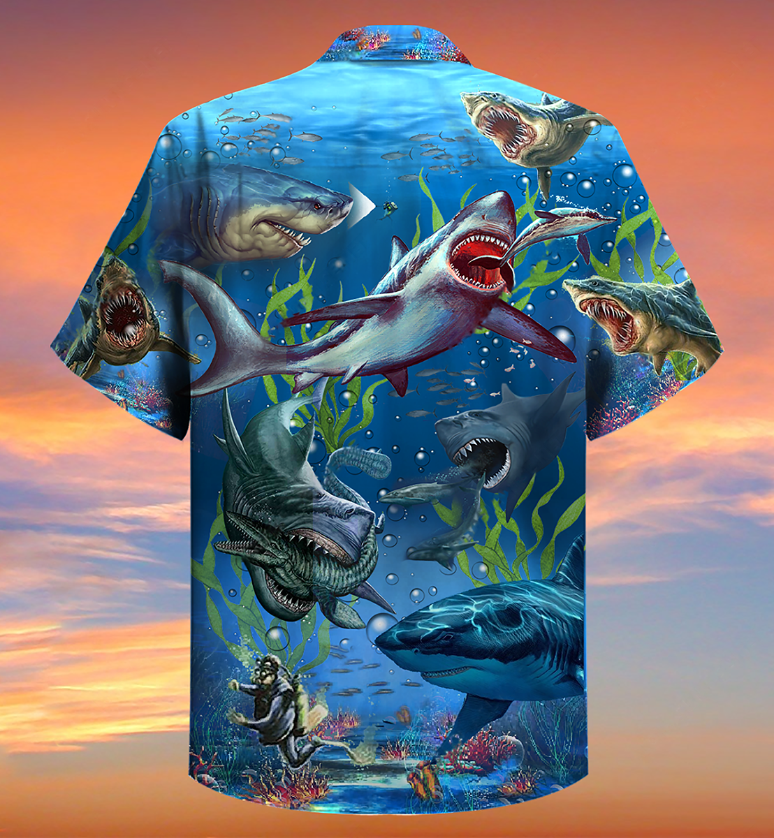 Shark Megalodon Alive Hawaiian Shirt For Summer Vacation And Beach Travel