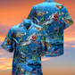 Shark Megalodon Alive Hawaiian Shirt Pattern View For Relaxed Warm Weather Outfits
