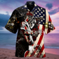 Patriotic Welder Hawaiian Shirt Design View For Casual Summer Styling