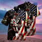 Patriotic Welder Hawaiian Shirt Pattern Detail For Vacation Travel And Daily Wear