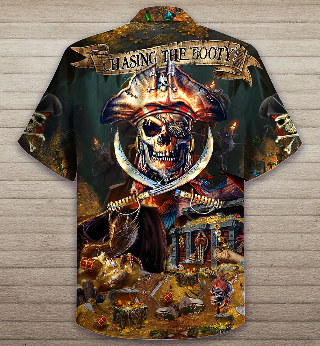 Skull Chasing Booty Hawaiian Shirt For Beach Parties And Weekend Getaways