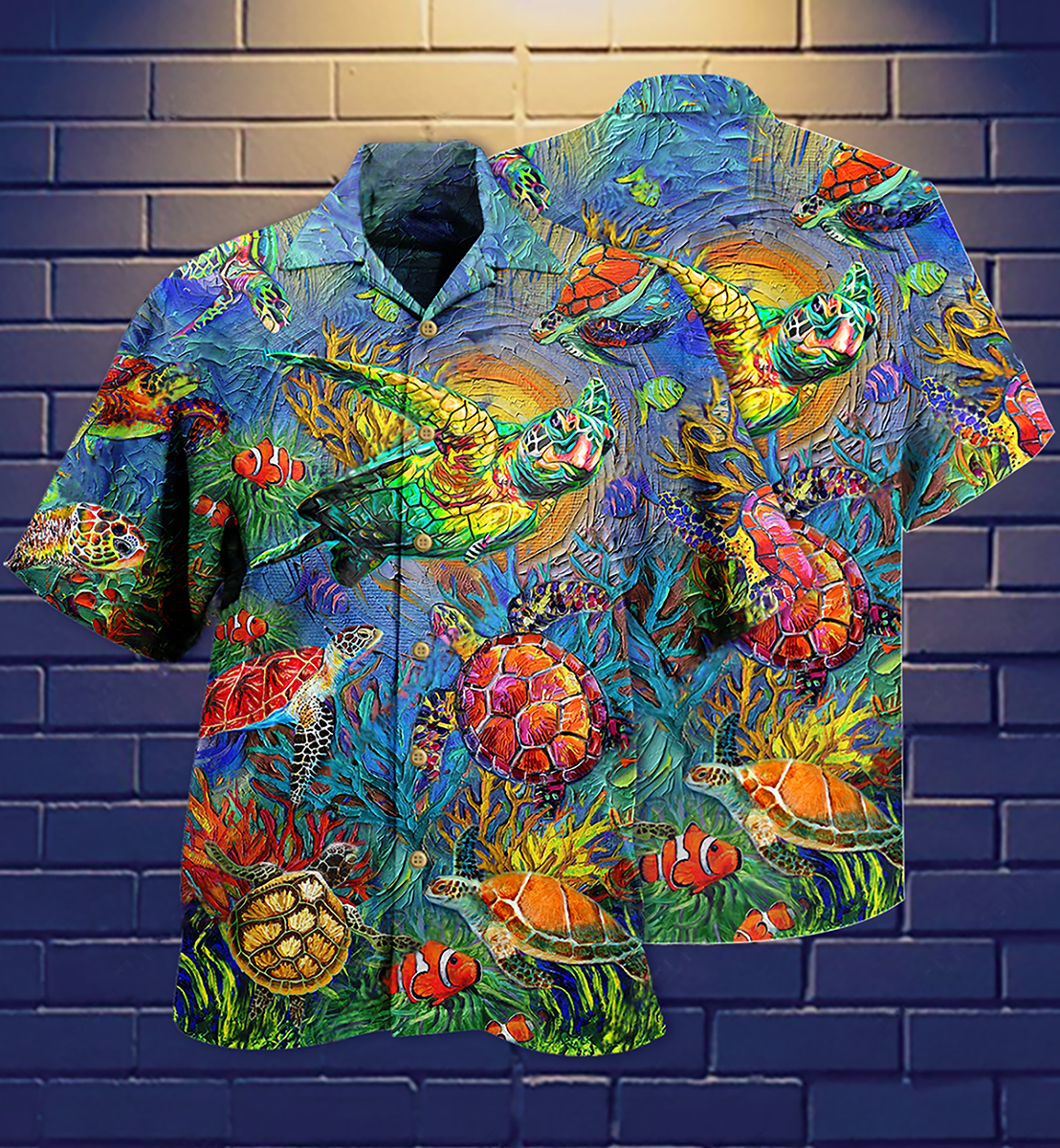Turtle Turtley Awesome Day Hawaiian Shirt Pattern View For Relaxed Warm Weather Outfits