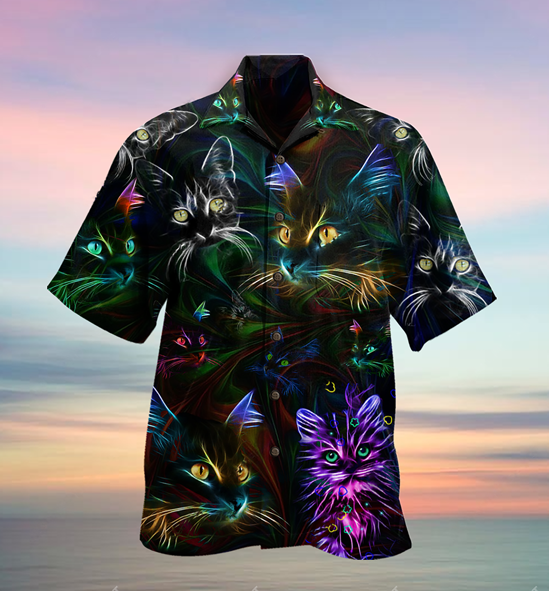 Cute Cat Hawaiian Shirt With All Over Print For Beach Days Resort Trips And Relaxed Everyday Style
