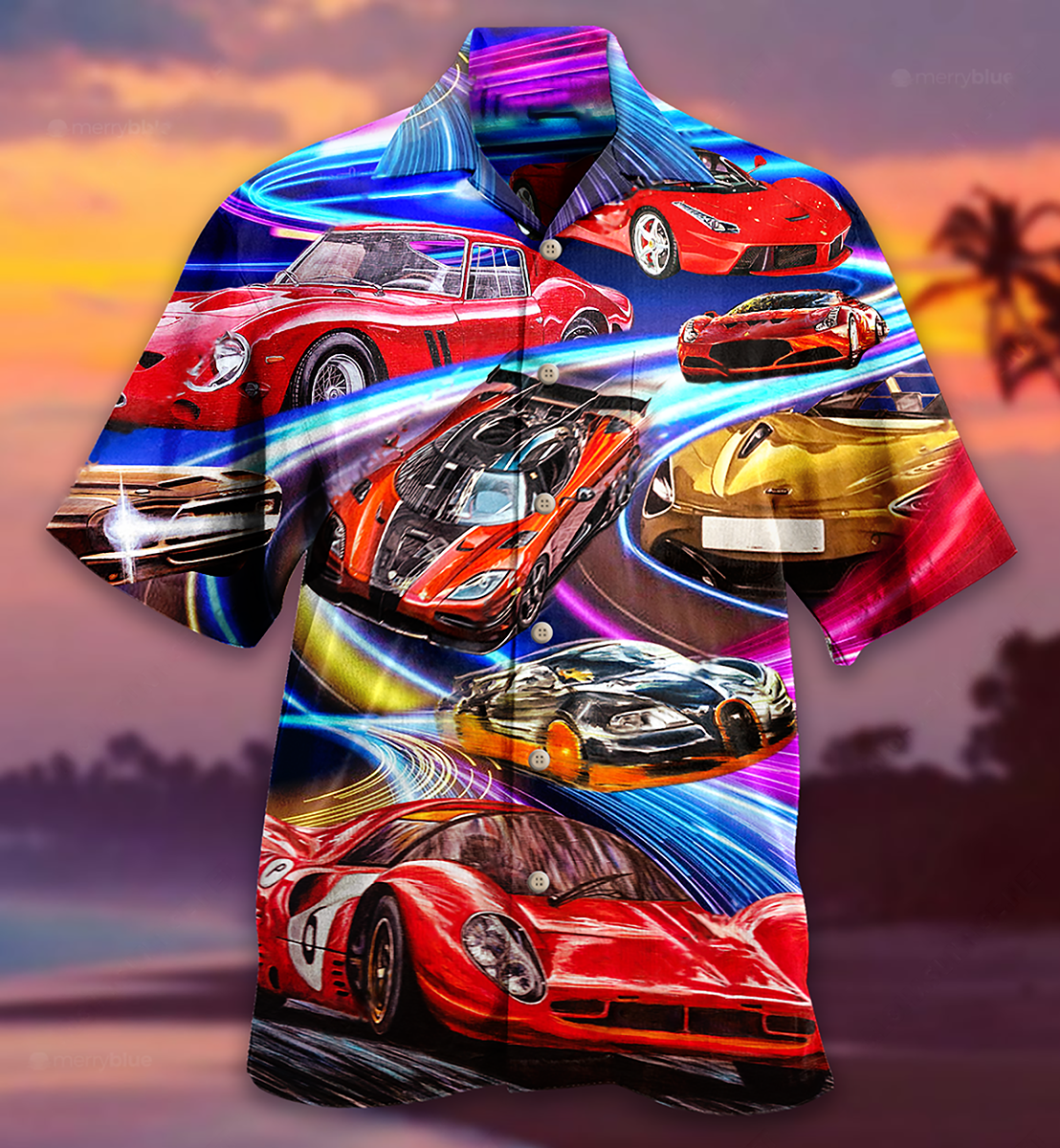 Classic Car Hawaiian Shirt With All Over Print For Island Vacation Beach Days And Thoughtful Gifting